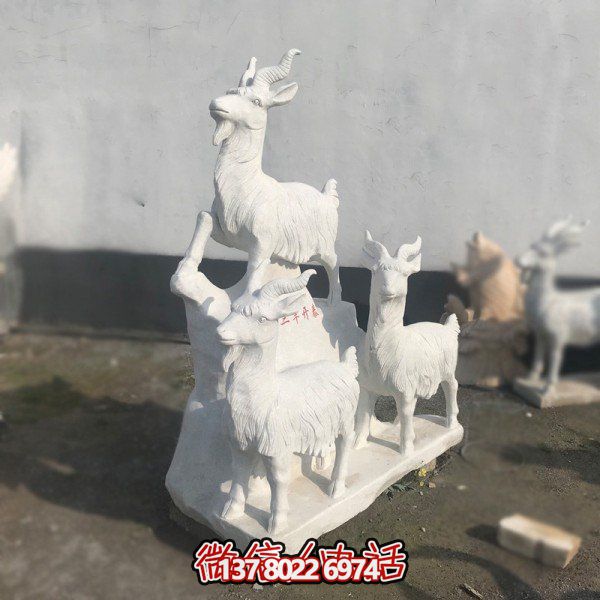 十二生肖石雕擺件，美化園林景觀