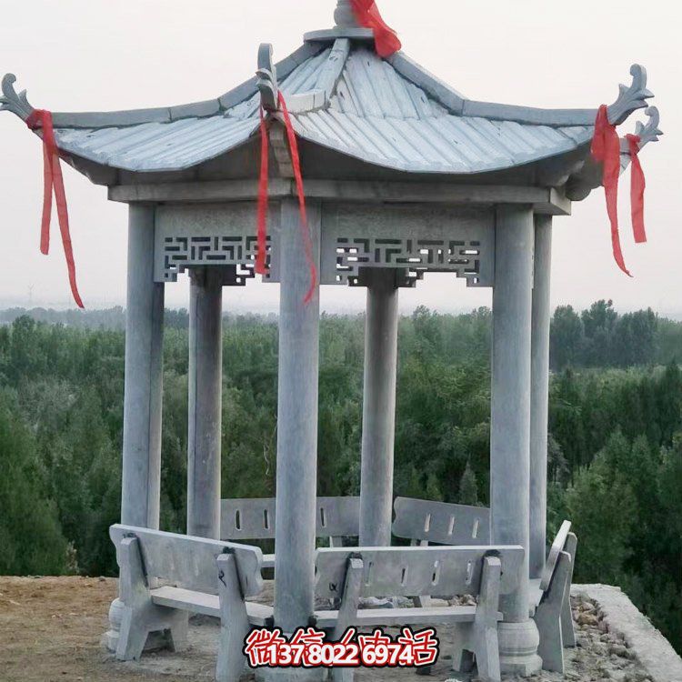 精致大理石雕涼亭，讓您在公園乘涼休息