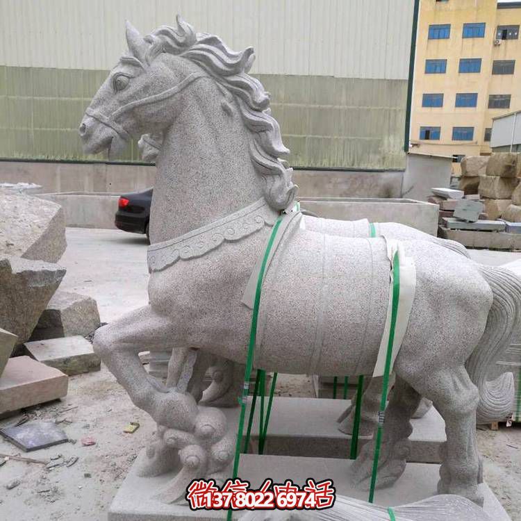 主題砂巖雕刻馬擺件，點(diǎn)綴園林廣場(chǎng)美景