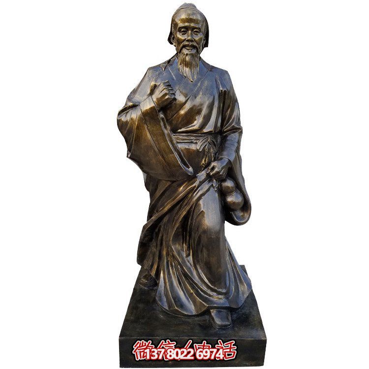 玻璃鋼仿古銅華佗醫(yī)學院人物擺件