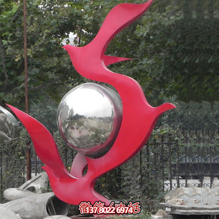 不銹鋼抽象鴿子雕塑，為您的園林景觀增添高雅氣息