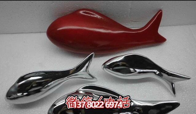 精致簡約不銹鋼魚雕塑，點(diǎn)綴室內(nèi)裝飾