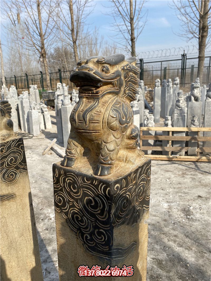 傳統(tǒng)風(fēng)格古典庭院——祥云環(huán)繞、大理石拴馬柱