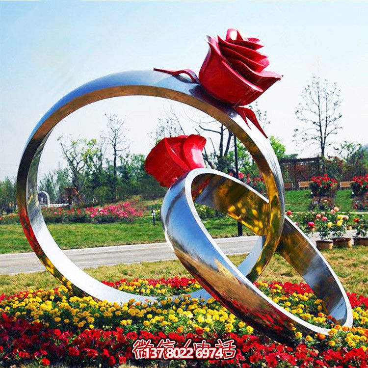 精美不銹鋼玫瑰花雕塑戒指 精美不銹鋼玫瑰花雕塑戒指