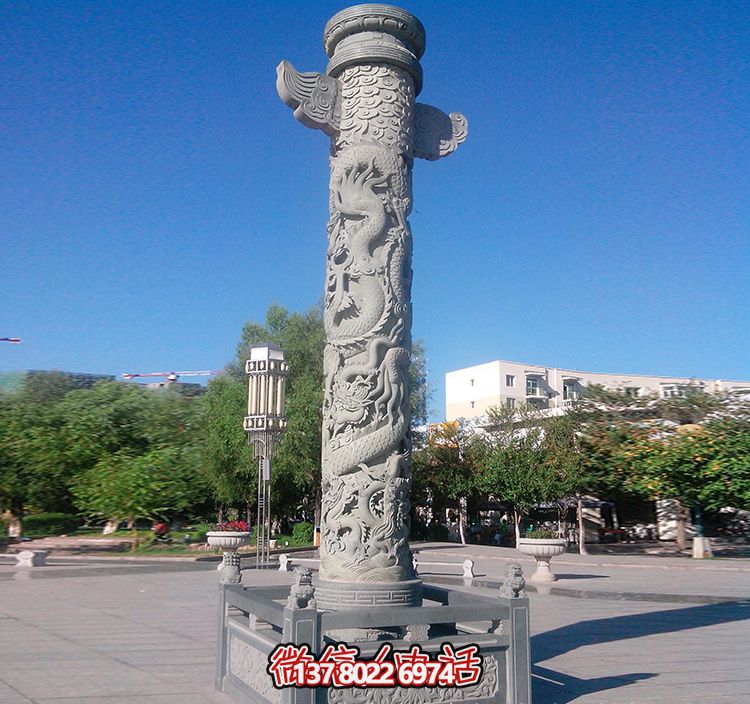 廣場(chǎng)華表柱青石圍欄雕塑 廣場(chǎng)華表柱青石圍欄雕塑