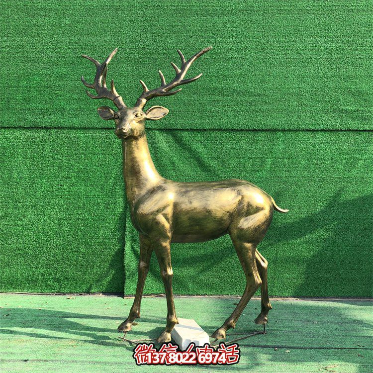 玻璃鋼仿銅鹿，梅花鹿
