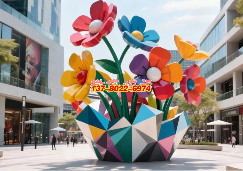 《綻城?綺夢花簇》：都市園林里的不銹鋼景觀，盛綻彩色花束織就鮮活日常